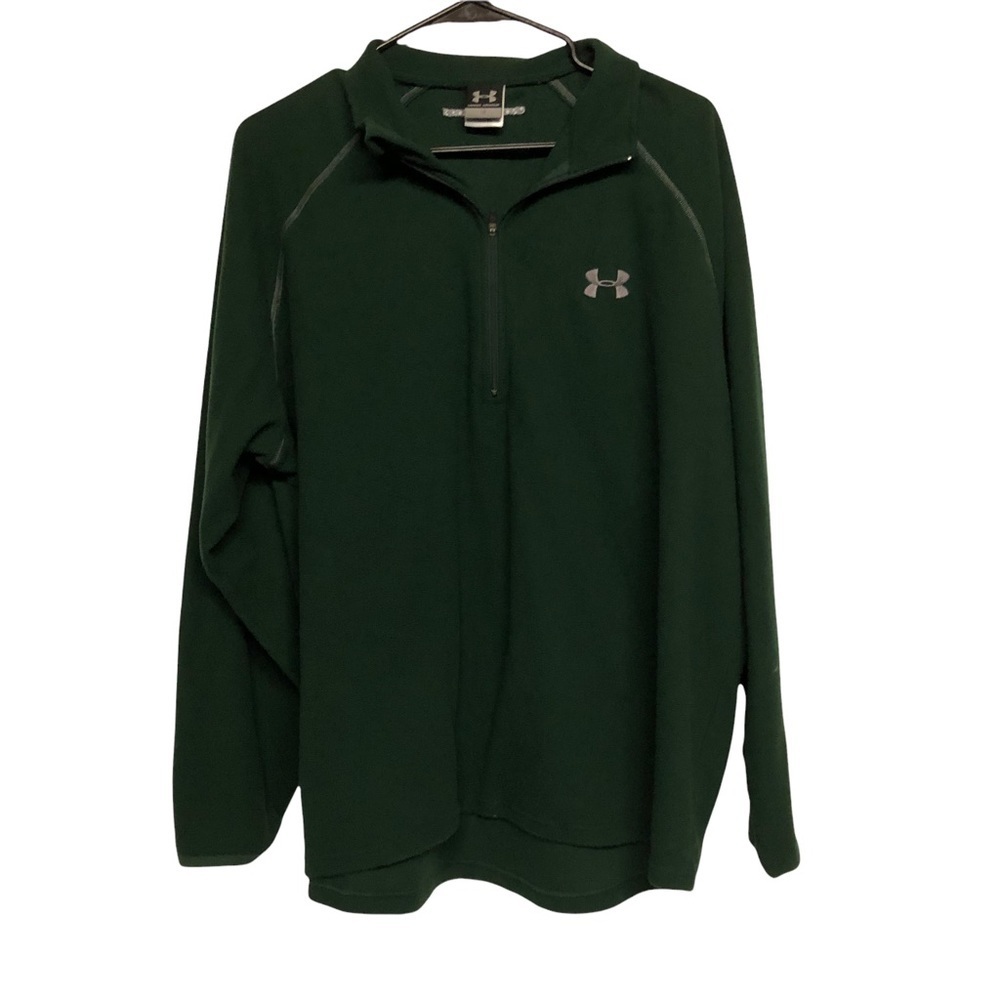 Under Armour Quarter Zip Green Long Sleeve‎ Fleece Size Large